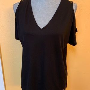 Michael kors ladies black w/ gold hardwear top size medium